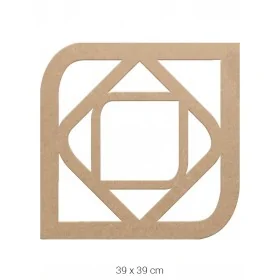 DS015 Modern Kare Şekilli Dekoratif Duvar Süsü Ahşap Boyanabilir Obje